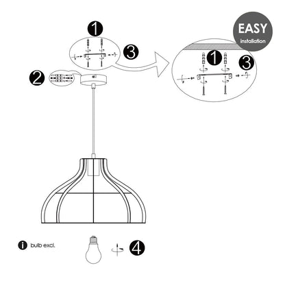 Pendant lamp Blank - Black - 40x40x131cm