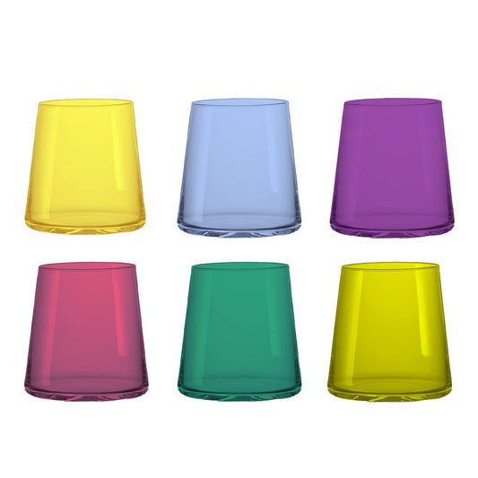 Waterglazen – Set van 6 – 300 ml – Luxe Drinkglazen – Multicolor |woon-meubel.nl