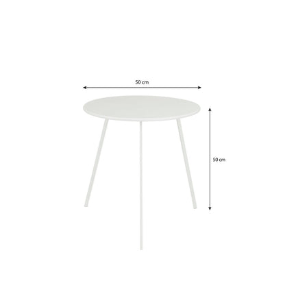 Seatle Bijzettafel Buiten Wit - Metaal |woon-meubel.nl