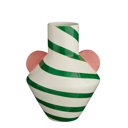 Stratt Vase - H28 x Ø22 cm - Ceramic - Green
