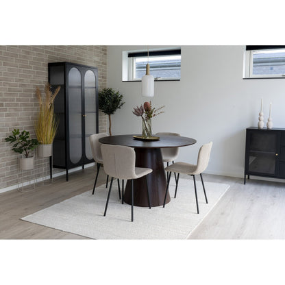 Halden Dining Chair - Dining chair in bouclé, beige with black legs, HN1233 - set of 2