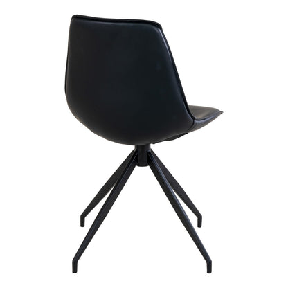 Monaco Dining Chair with Knob - Black - set of 2