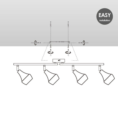 LED Surface-mounted spotlight Vaya 4 - incl. dimmable LED lamp - steel