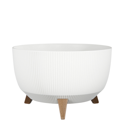 Doppio Flower Pot on Legs - H20.5 x Ø40 cm - Recycled Plastic - FSC Mix - White