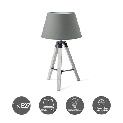 Tafellamp Largo - Wit Lampvoet en antraciet |woon-meubel.nl