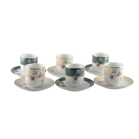 Bloemen koffiekopjes - Set van 6 |woon-meubel.nl