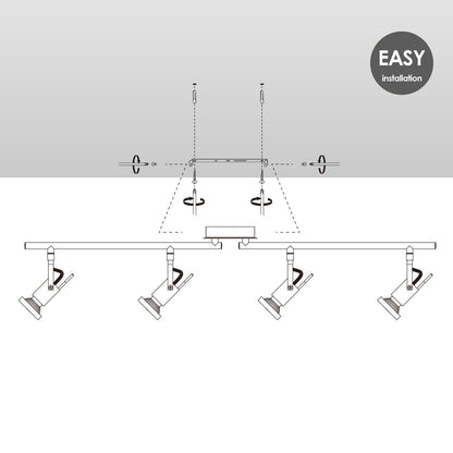 LED Surface-mounted spotlight Cali 4 - incl. dimmable LED lamp - steel