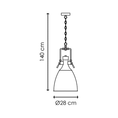 Hanging lamp Dive - chrome - 28.5x29x140cm
