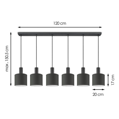 Home Sweet Home hanging lamp Bling-Xxl Beam 6L-Anthracite-20cm