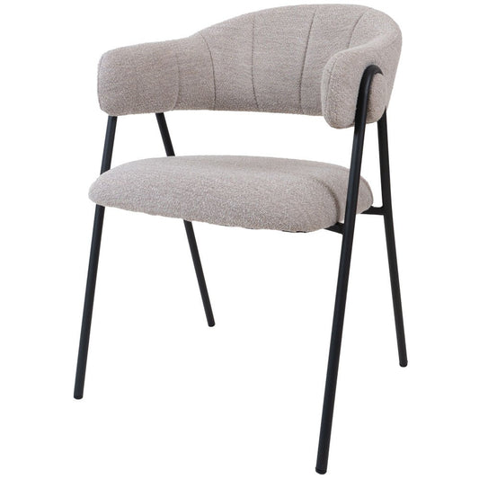 Eetkamerstoel Lio Natural, bouclé | woon-meubel.nl