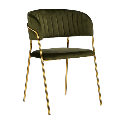 Moony Dining Chair - Velvet - Dark Green