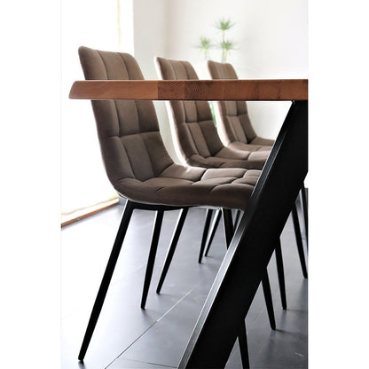 Chaise de salle à manger Middelfart - Microfibre marron clair - Lot de 2