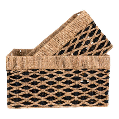 Salar Baskets - Black/Natural, Seagrass - Set of 2