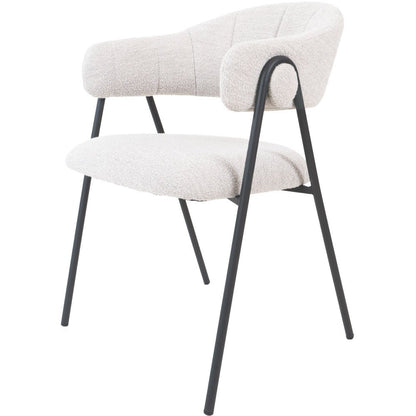 Eetkamerstoel Lio Ivory bouclé |woon-meubel.nl