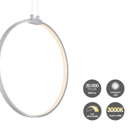 Hanging lamp Eclipse - Silver - 35x12x140cm