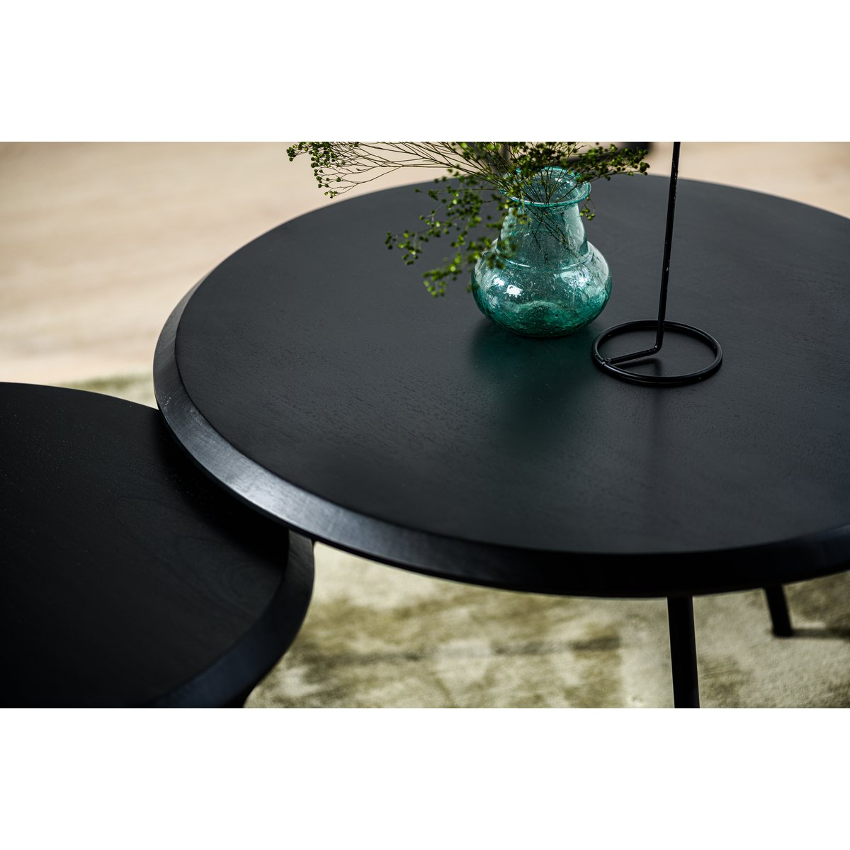 Salontafel rond, set van 2, B340 zwart