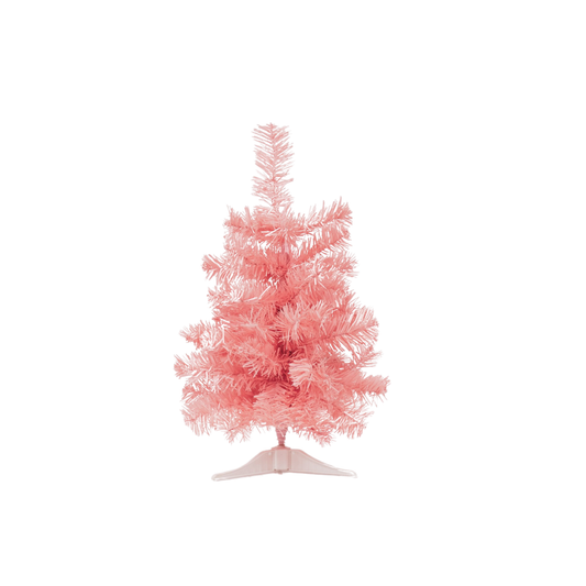 Kunstboom - Kerstboom met led-verlichting - Roze - 50cm