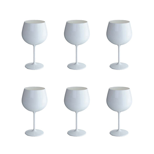Aulica Wijnglazen Wit – Set van 6 Acryl – 460 ml |woon-meubel.nl