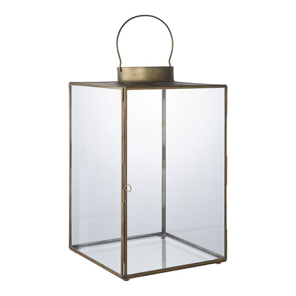 Mohali-lantaarn metaal/glas, antiek messing look |woon-meubel.nl