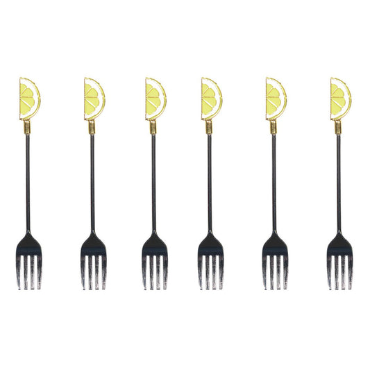 Set van 6 Citroen Dessertvorken – Aulica | Elegant en Verfijnd