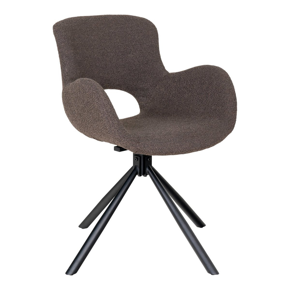 Amorim Dining Chair - Eetkamerstoel, in bouclé paddenstoel draaibaar - Set van 2