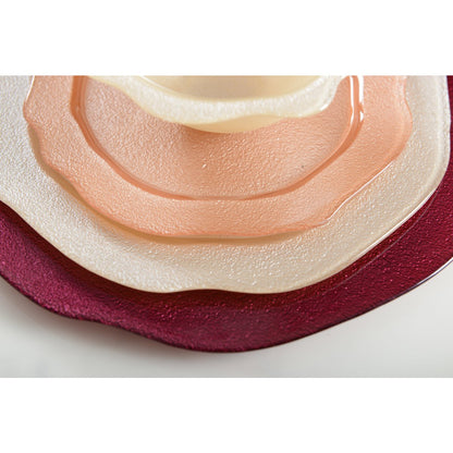 Set van 2  Zalmkleurig Bord – dinerbord Ø28 cm – Bloemvorm – Boudoir Collectie