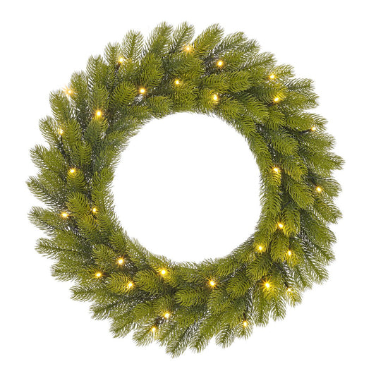 Nigata Kerstkrans met LED Verlichting - Ø60 cm - Groen