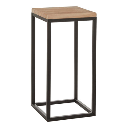 Table à plantes Oskar - L30 x l30 x H62 cm - Bois, métal - Noir