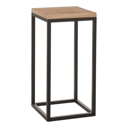 Table à plantes Oskar - L30 x l30 x H62 cm - Bois, métal - Noir