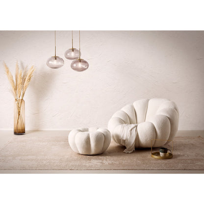 Fauteuil- en krukset wit teddybont |woon-meubel.nl