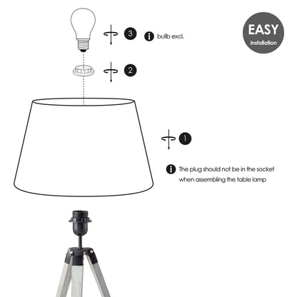 Tafellamp Largo - Wit Lampvoet en antraciet |woon-meubel.nl