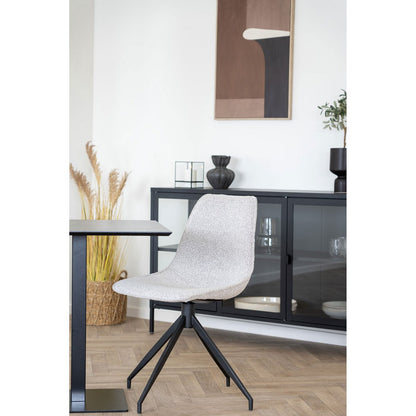 Fano cafétafel Melamine Donkere Steen Zwart Onderstel|woon-meubel.nl