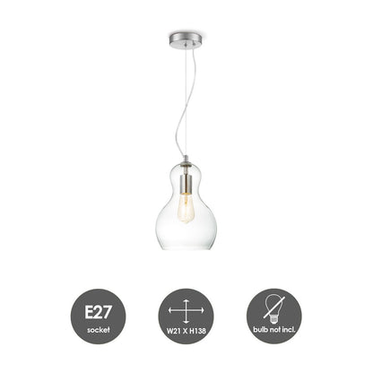 Hanging lamp Bello - Clear - 21x21x138cm
