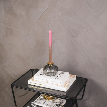 Glass Candlestick/Bottle Vase Gold – 11x11x8.5 cm