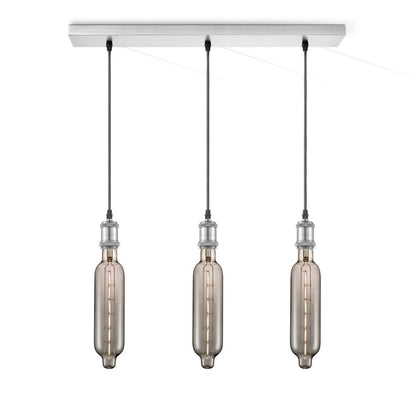 Pendant lamp chrome vintage Tube 3L G78 dimmable E27 smoke