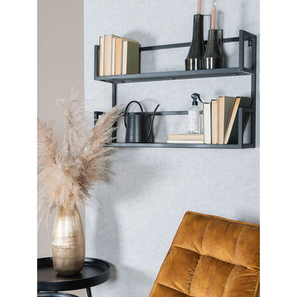 Wandplank Vintage Zwart Mangohout - Duo | woon-meubel.nl