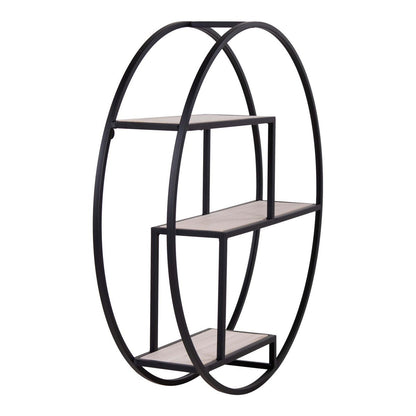 Rotterdam Wall Shelf Round - Black/Natural