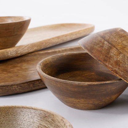 Tomar Bowls and Tray - 200 ml - 100% FSC Mango Wood - Dark Brown