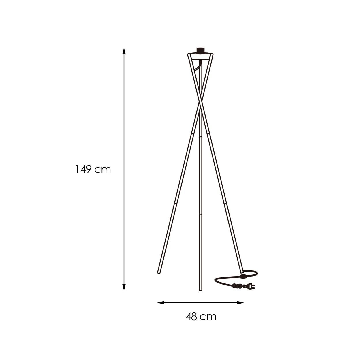 Vloerlamp voet Tripod 48/48/149cm - Messing