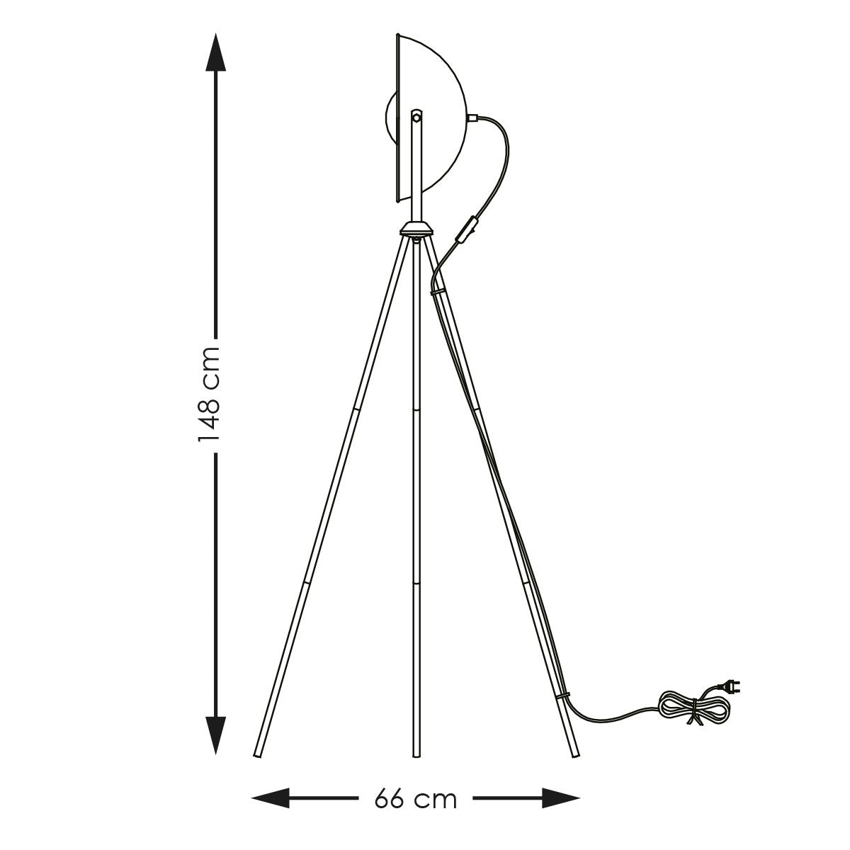 Klassieke Vloerlamp Letal - Staande Lamp - Zwart/Goud