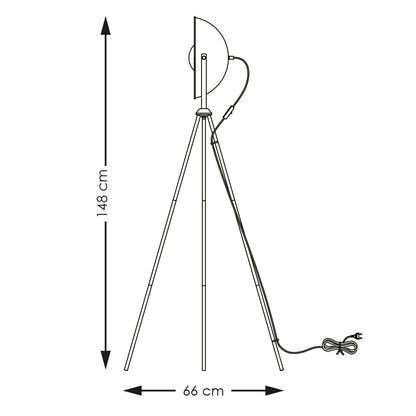 Classic Floor Lamp Letal - Standing Lamp - Black/Gold