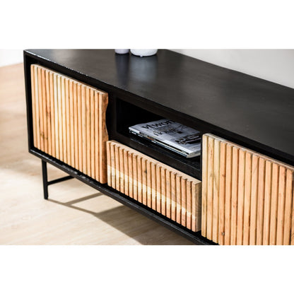 Meuble TV, 140 cm, B420 Acacia pur