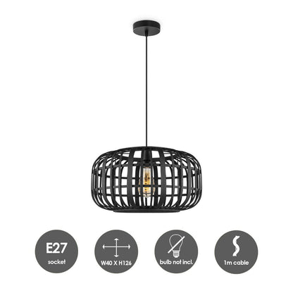 Boheemse Hanglamp Bamboe Lampenkap |woon-meubel.nl