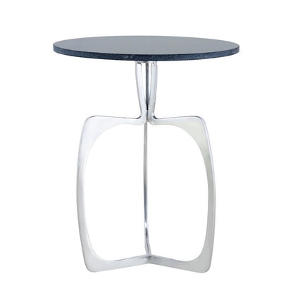 Luxe Ronde Bijzettafel van Marmer & Aluminium – Zilver/Zwart of Goud/Wit – Ø45 x H56 cm