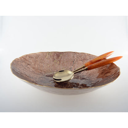 Gold Salad Cutlery with Orange Handle – 29 cm | Aulica