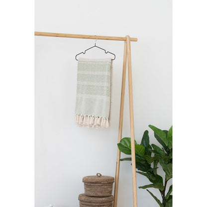 Manisa Plaid - Groen/Beige, Katoen, Polyester, 130x180 cm |woon-meubel.nl
