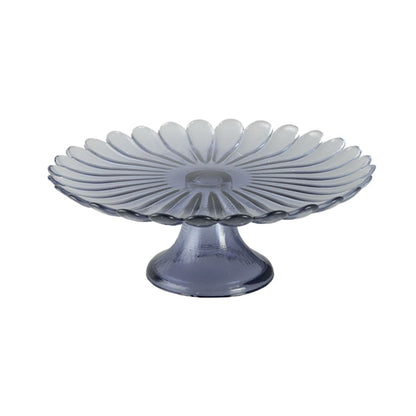 Blauwe Taartschaal op Voet 21 cm – Aulica – Glas – Elegante Presentatie |woon-meubel.nl