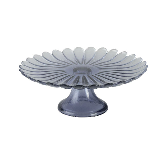 Blauwe Taartschaal op Voet 21 cm – Aulica – Glas – Elegante Presentatie |woon-meubel.nl