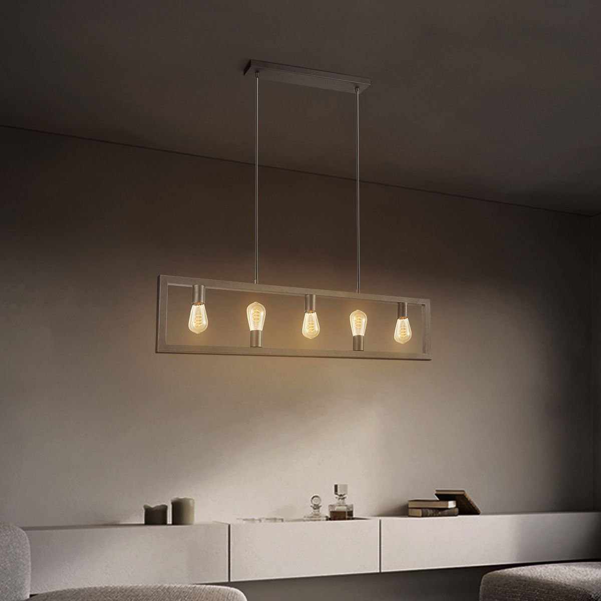 Hanglamp Preto 5 lichts - Zwart - 135x12x120cm