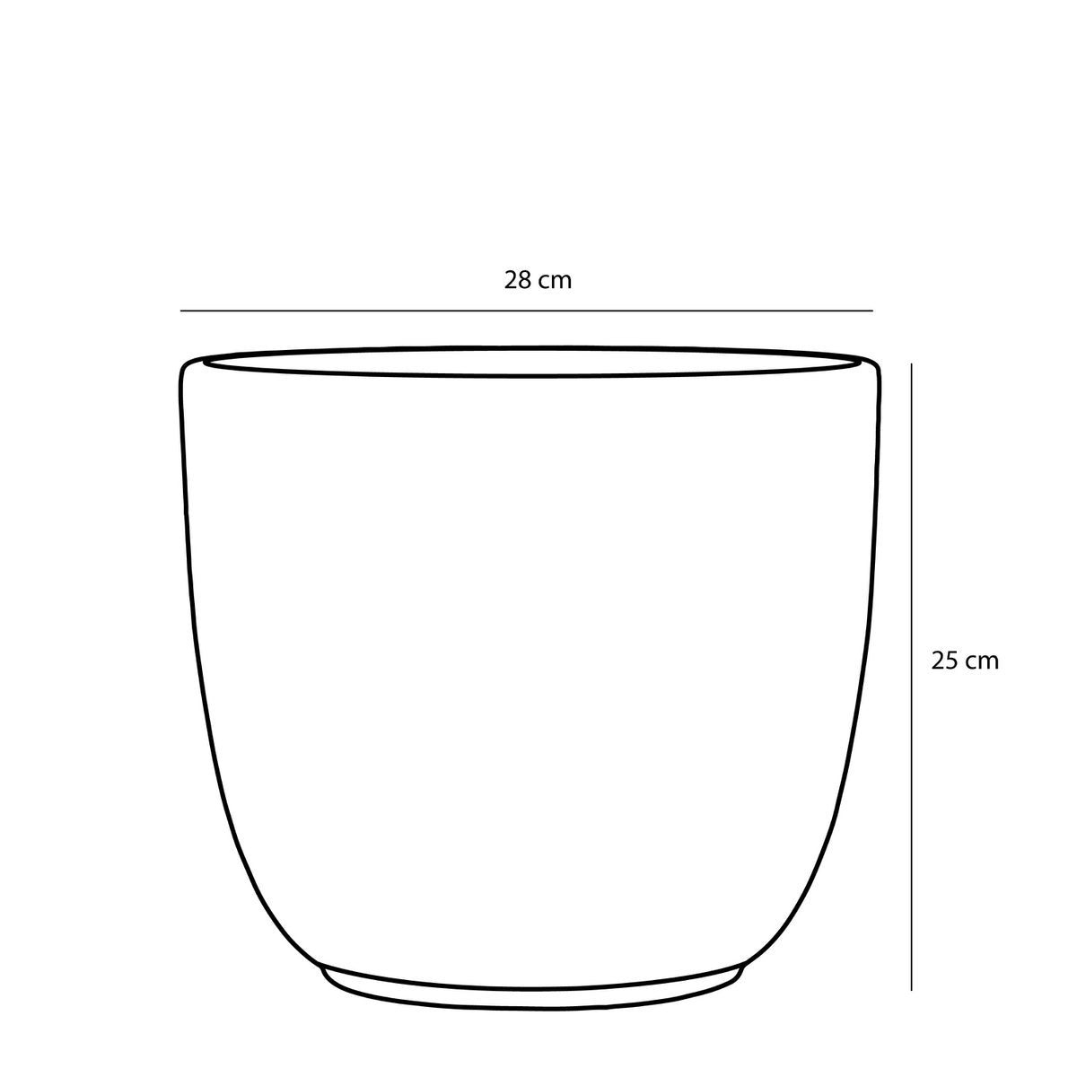 Tusca Bloempot - H25 x Ø28 cm - Antraciet